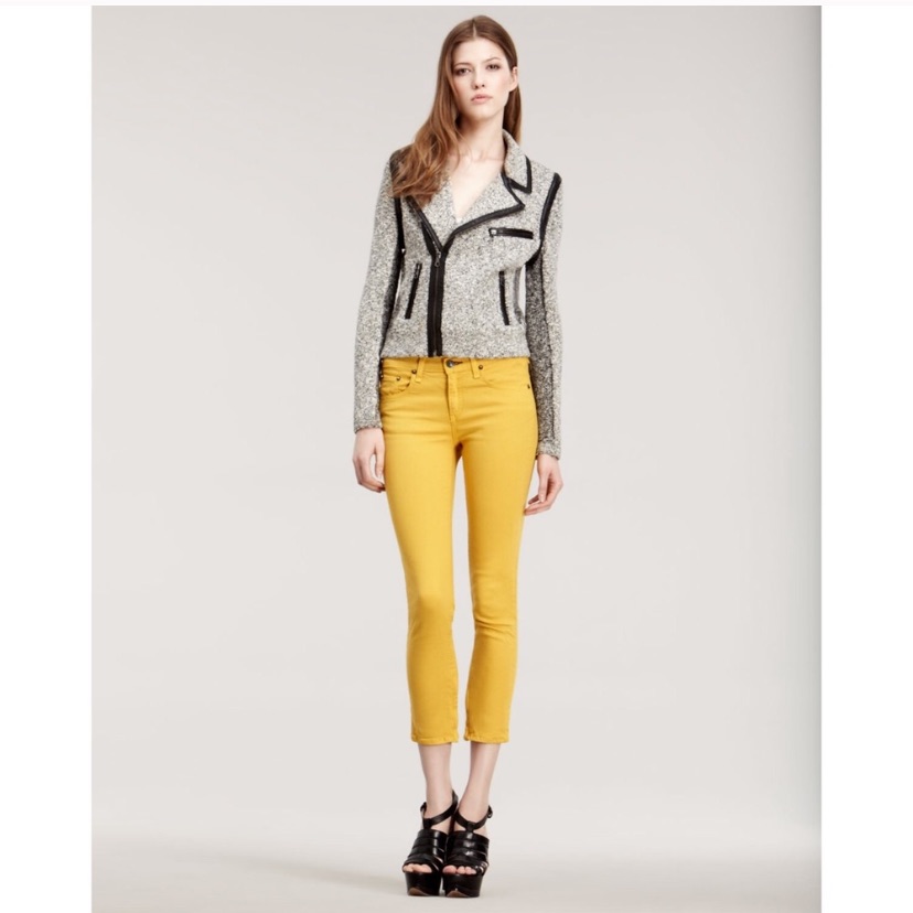 Rag & Bone Zipper Capri Pants In Yellow